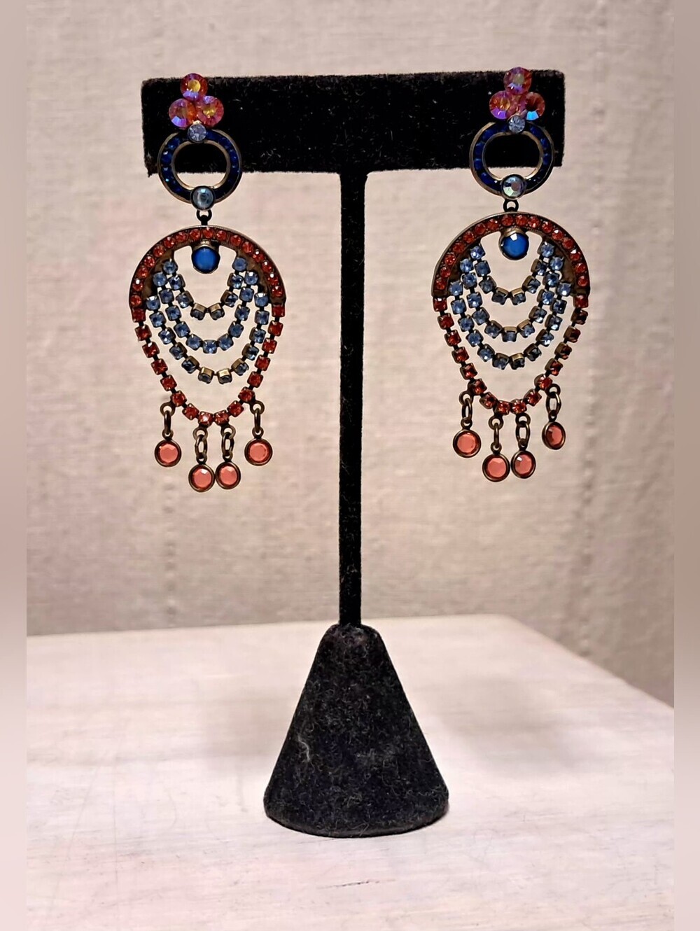 Bohemian Poggi Inspired Crystal Chandelier Drop Dangle Earrings - Picture 1 of 3